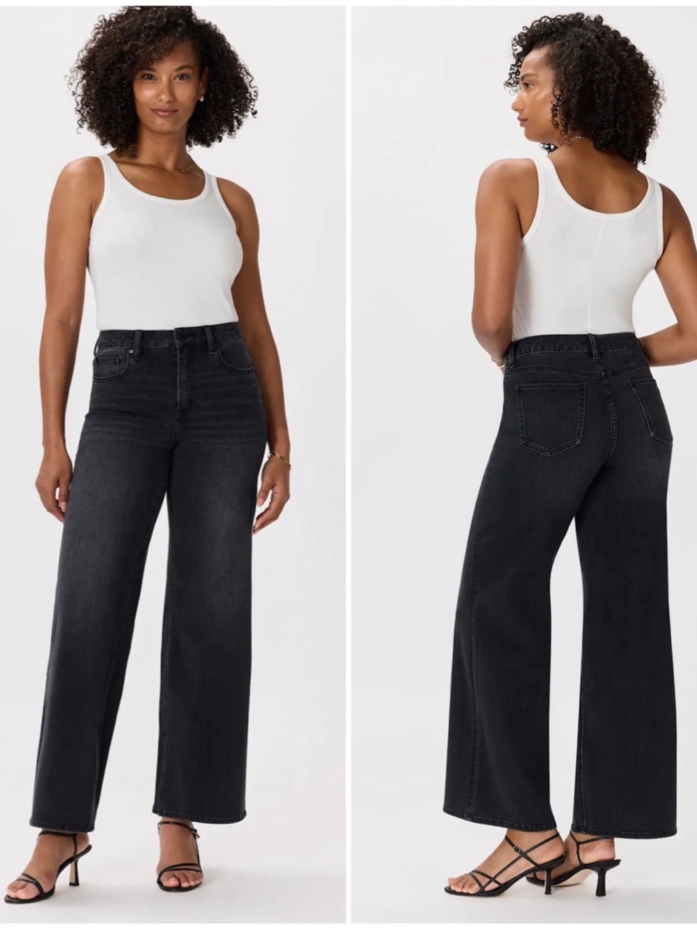 QUINCE Women’s Size 29 X 32 Faded Black Bella Stretch Wide Leg Jeans - Picture 15 of 16